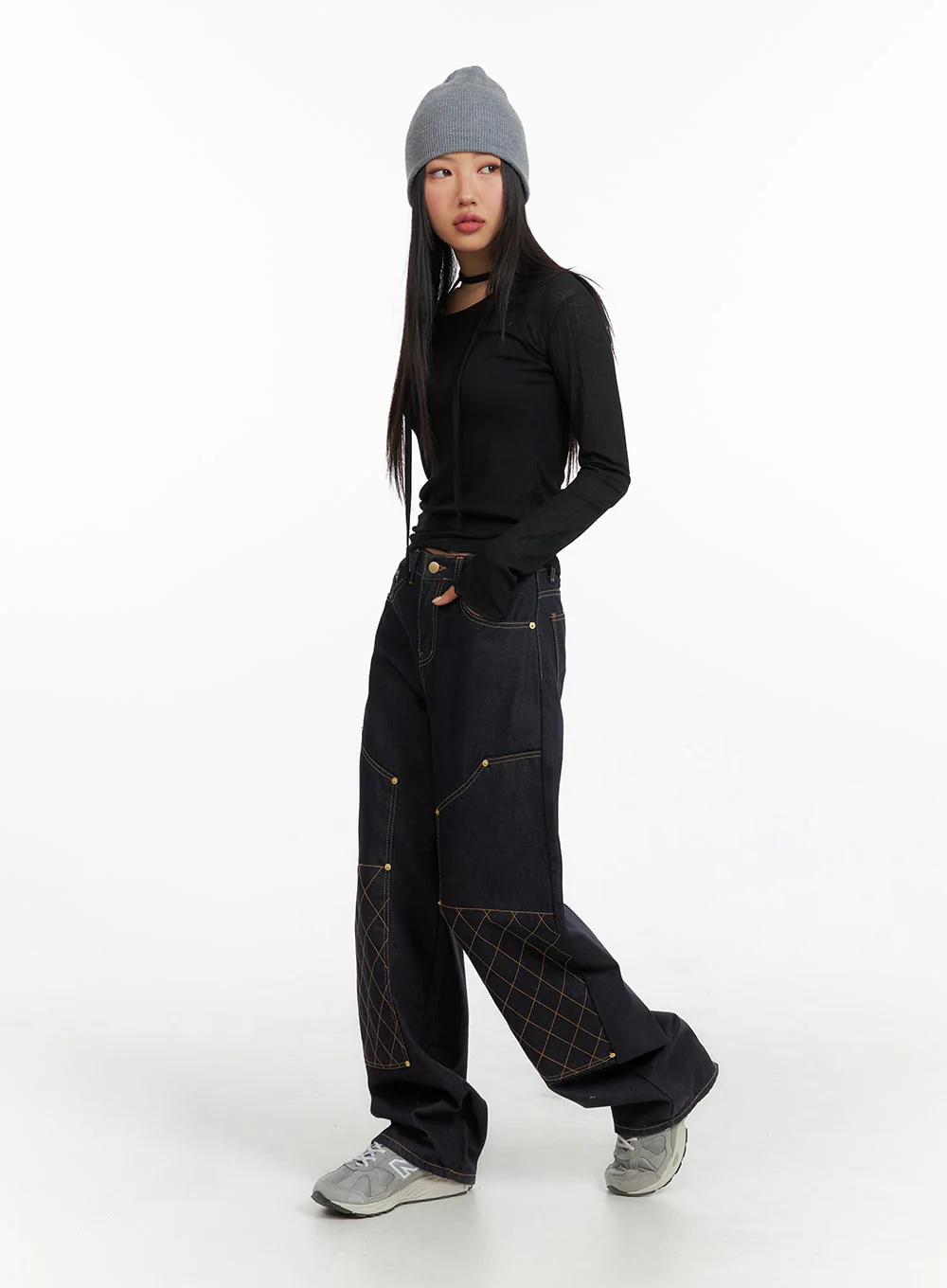Slim Fit Round Neck Top with Scarf CF408 - Image 5