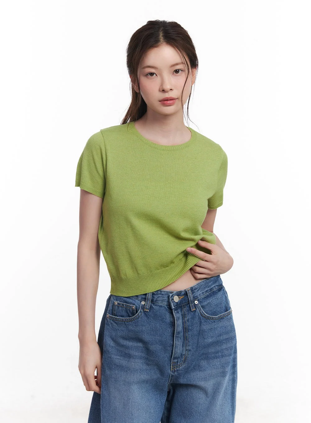 Slim-Fit Short Sleeve Sweater CY519 - Image 10