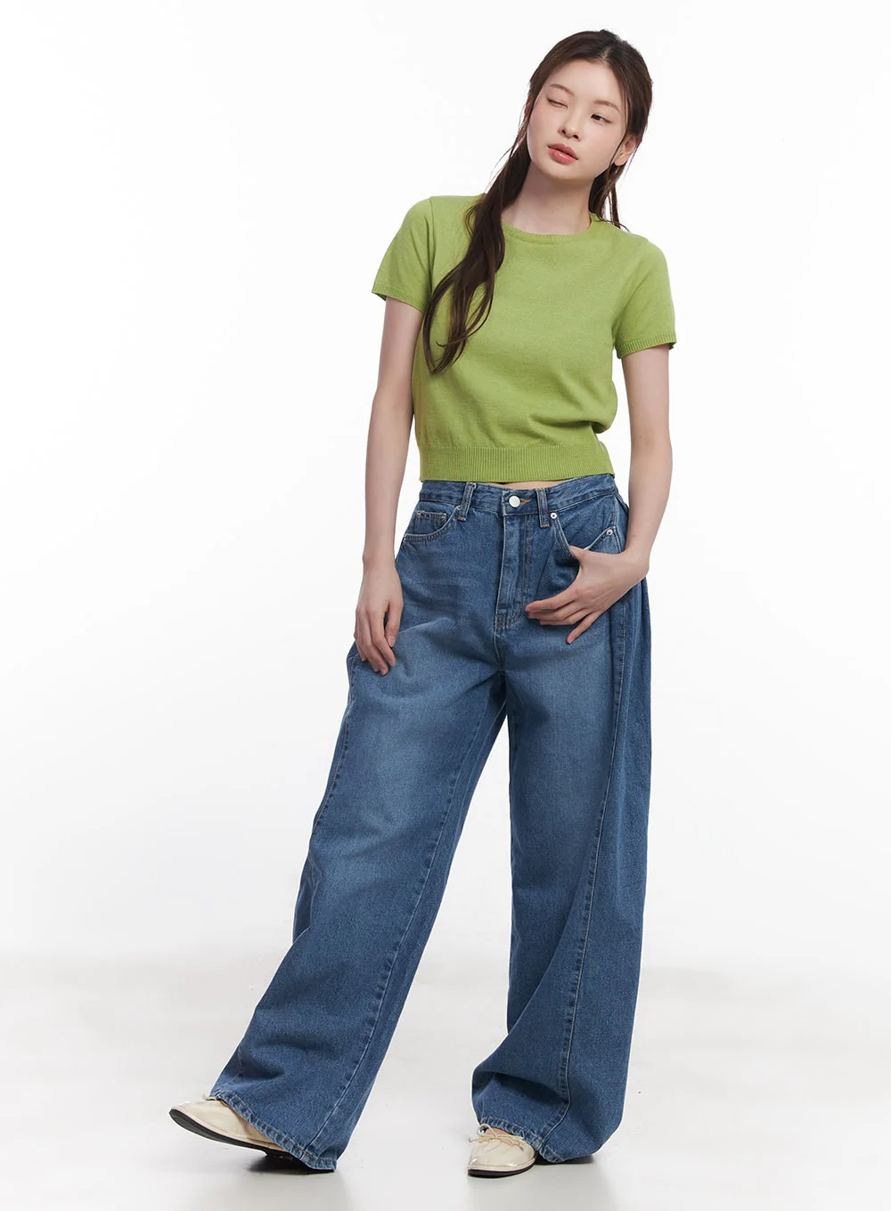 Slim-Fit Short Sleeve Sweater CY519 - Image 3