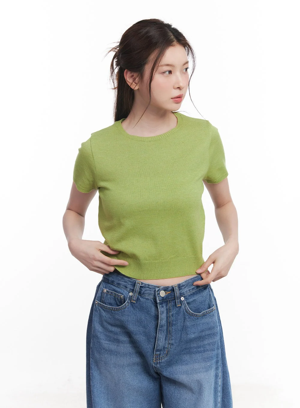 Slim-Fit Short Sleeve Sweater CY519 - Image 5