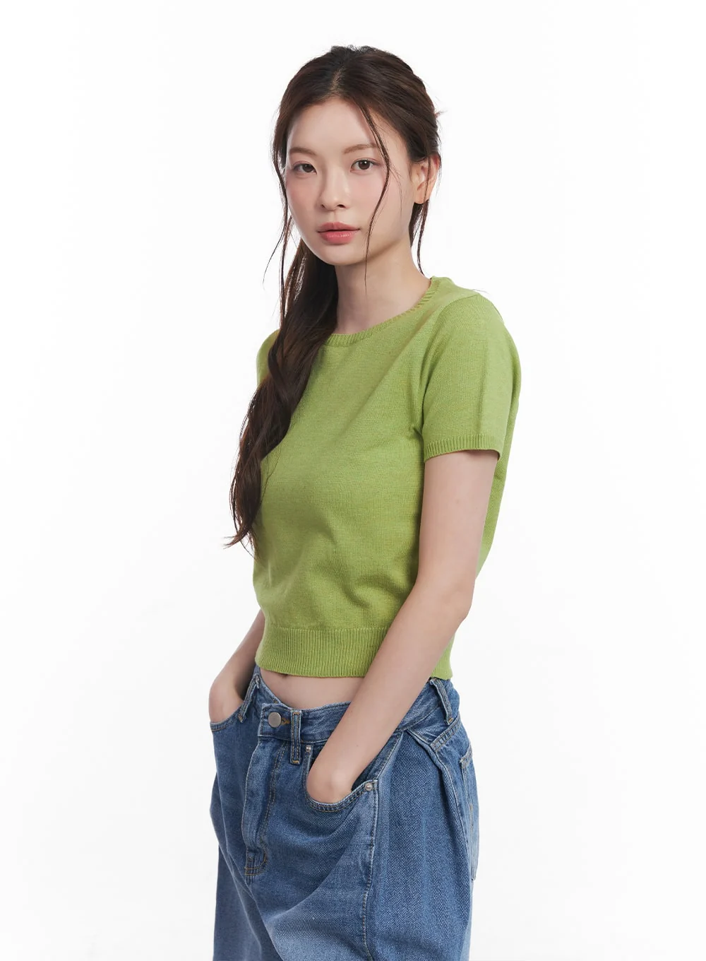 Slim-Fit Short Sleeve Sweater CY519 - Image 6