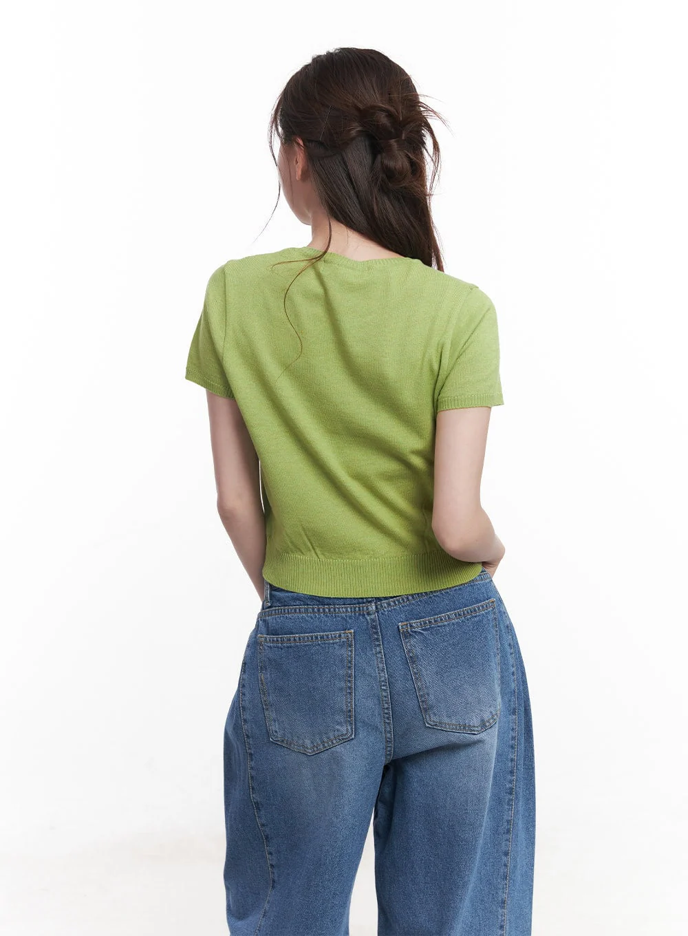 Slim-Fit Short Sleeve Sweater CY519 - Image 8
