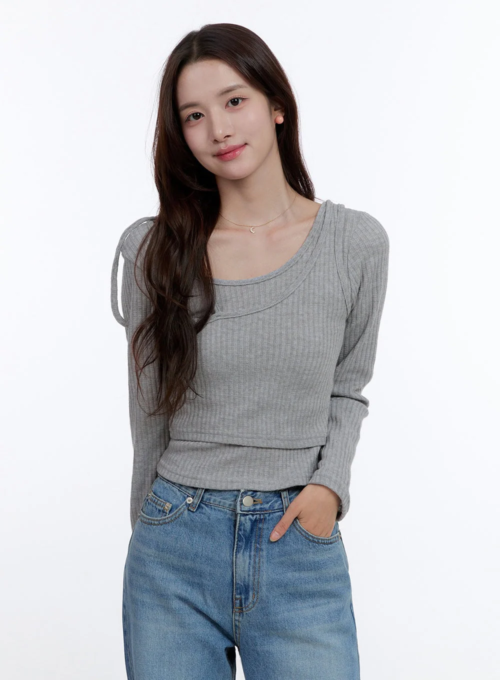Slim Fit Strap Long Sleeve Set OO407 - Image 5