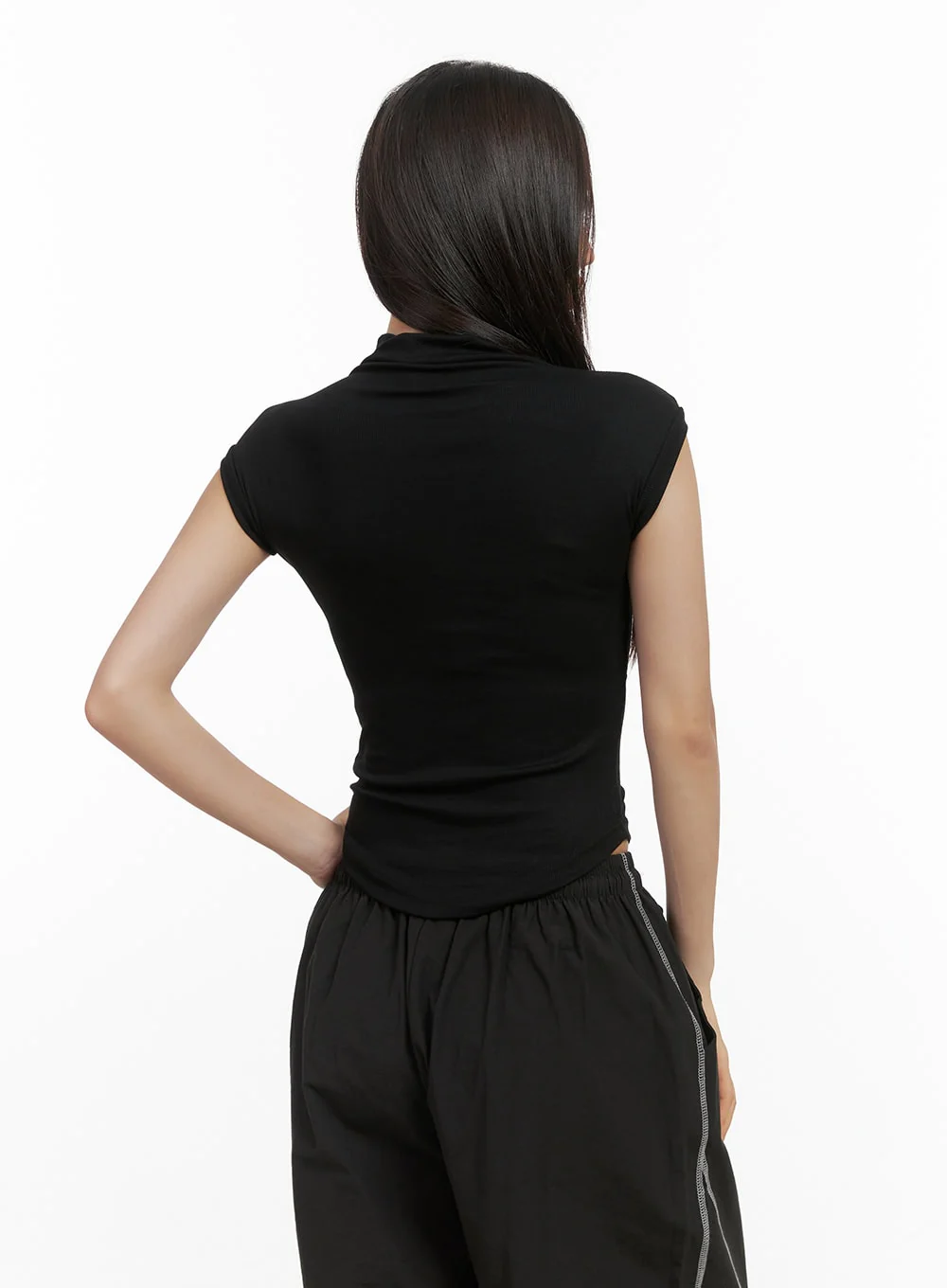 Slim Fit Turtle Neck Crop Top CO402 - Image 6