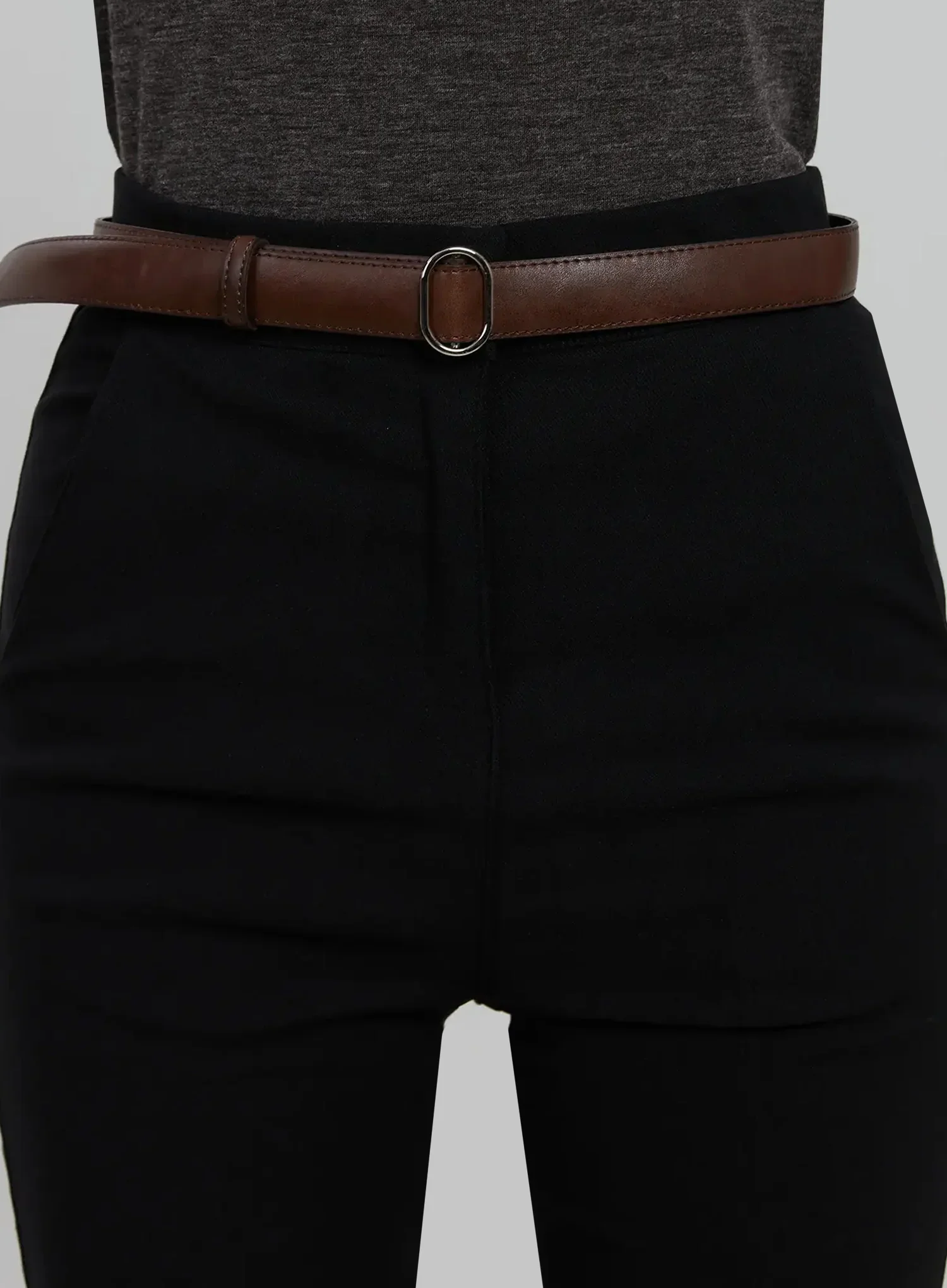 Slim Oval Buckle Belt IJ509