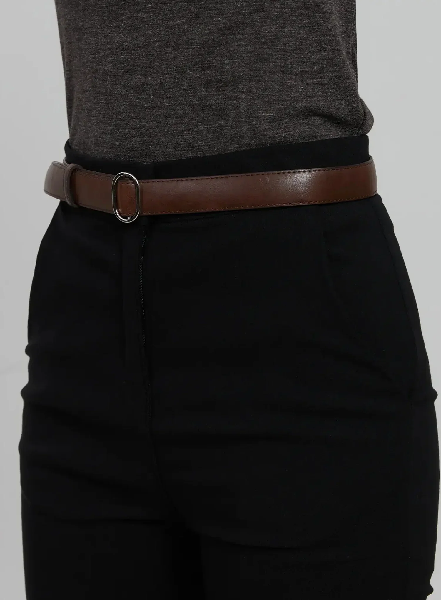 Slim Oval Buckle Belt IJ509 - Image 4