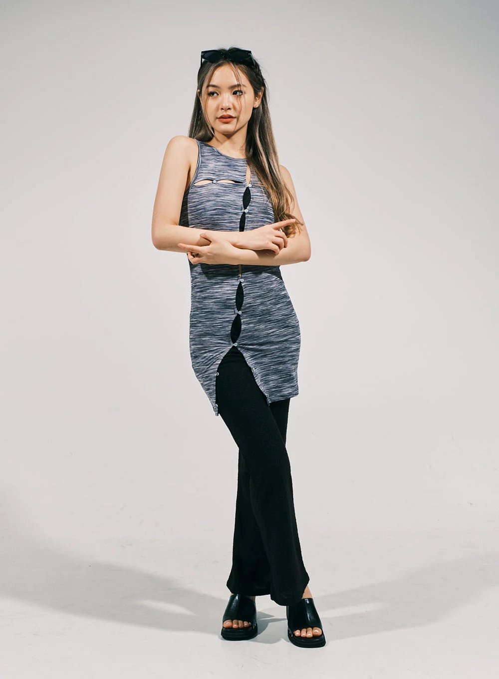 Slit Layered Mini Dress CJ03 - Image 13
