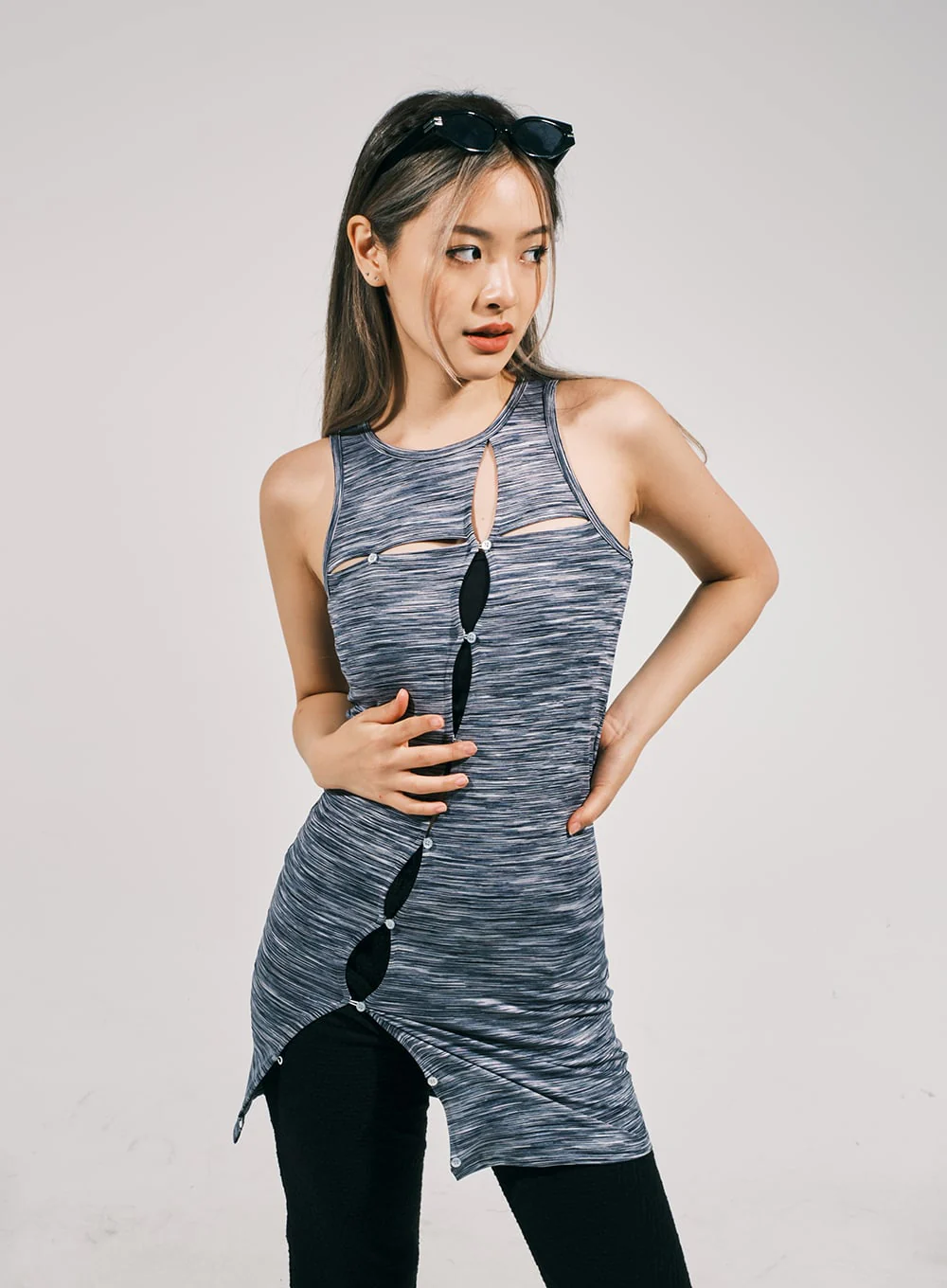 Slit Layered Mini Dress CJ03 - Image 5
