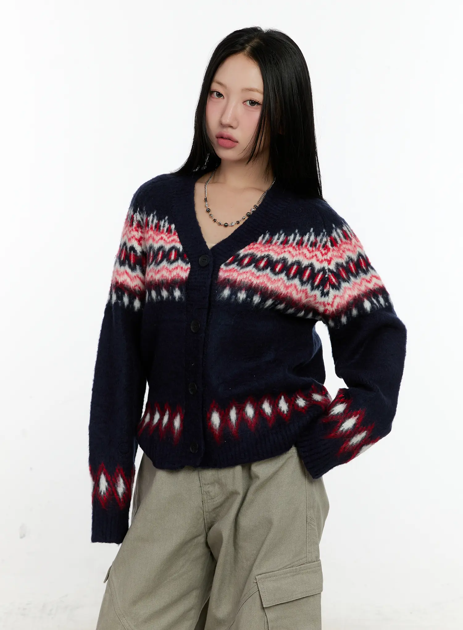 Snowflake Knit Cardigan CN506 - Image 10