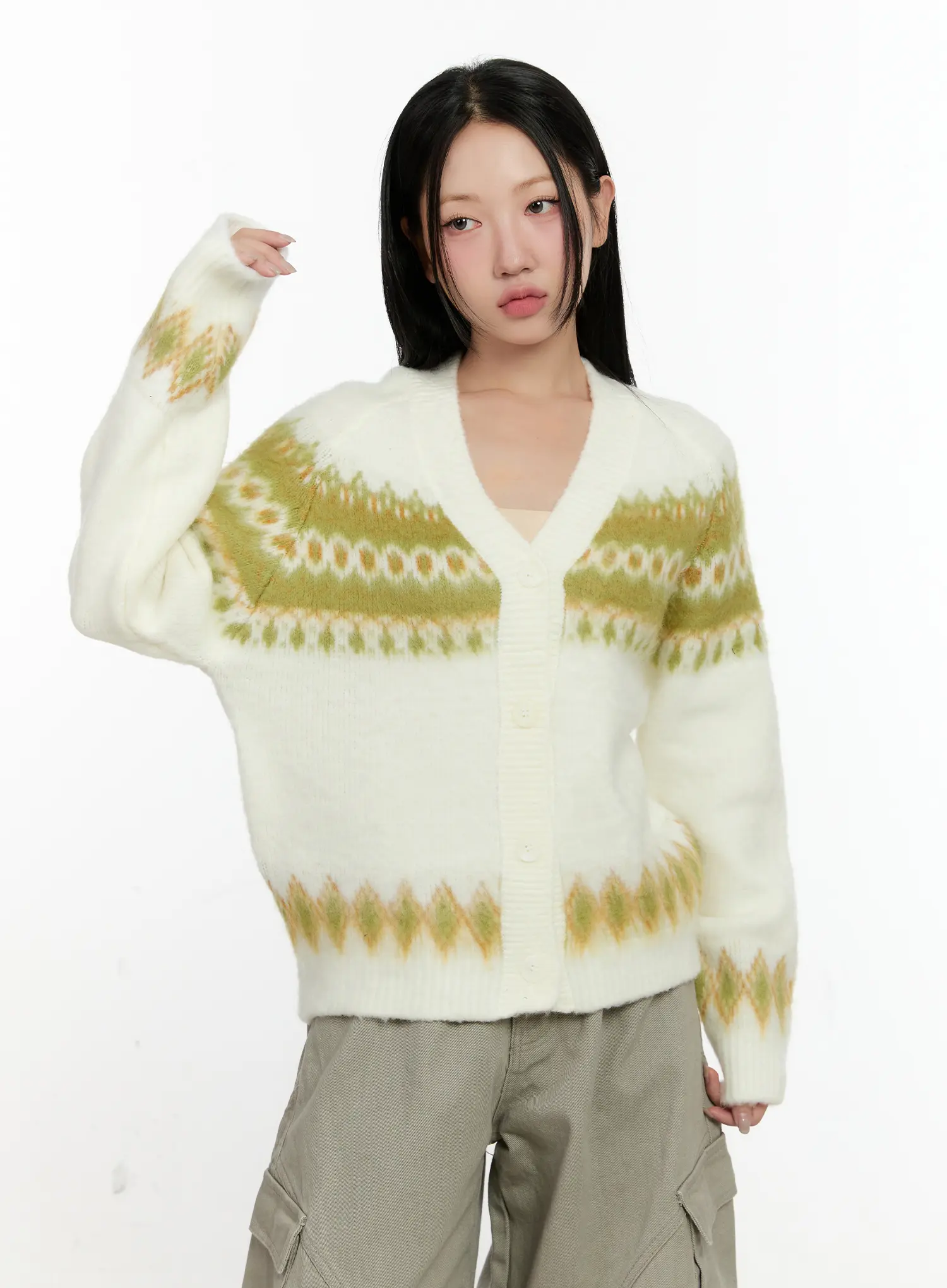 Snowflake Knit Cardigan CN506 - Image 2