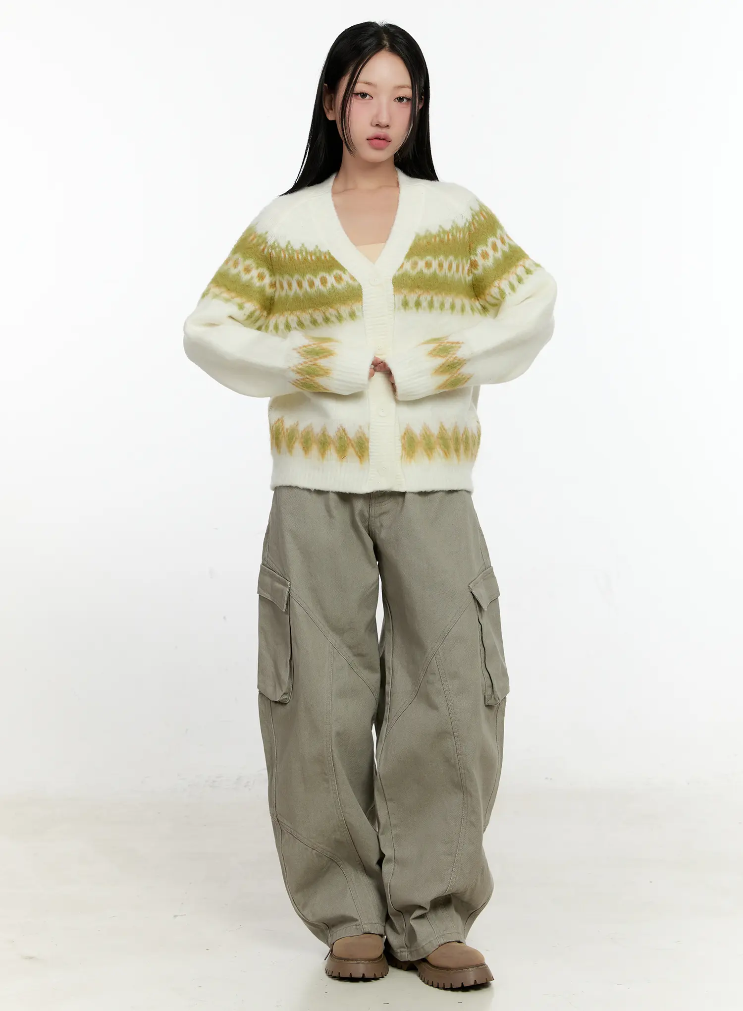 Snowflake Knit Cardigan CN506 - Image 3
