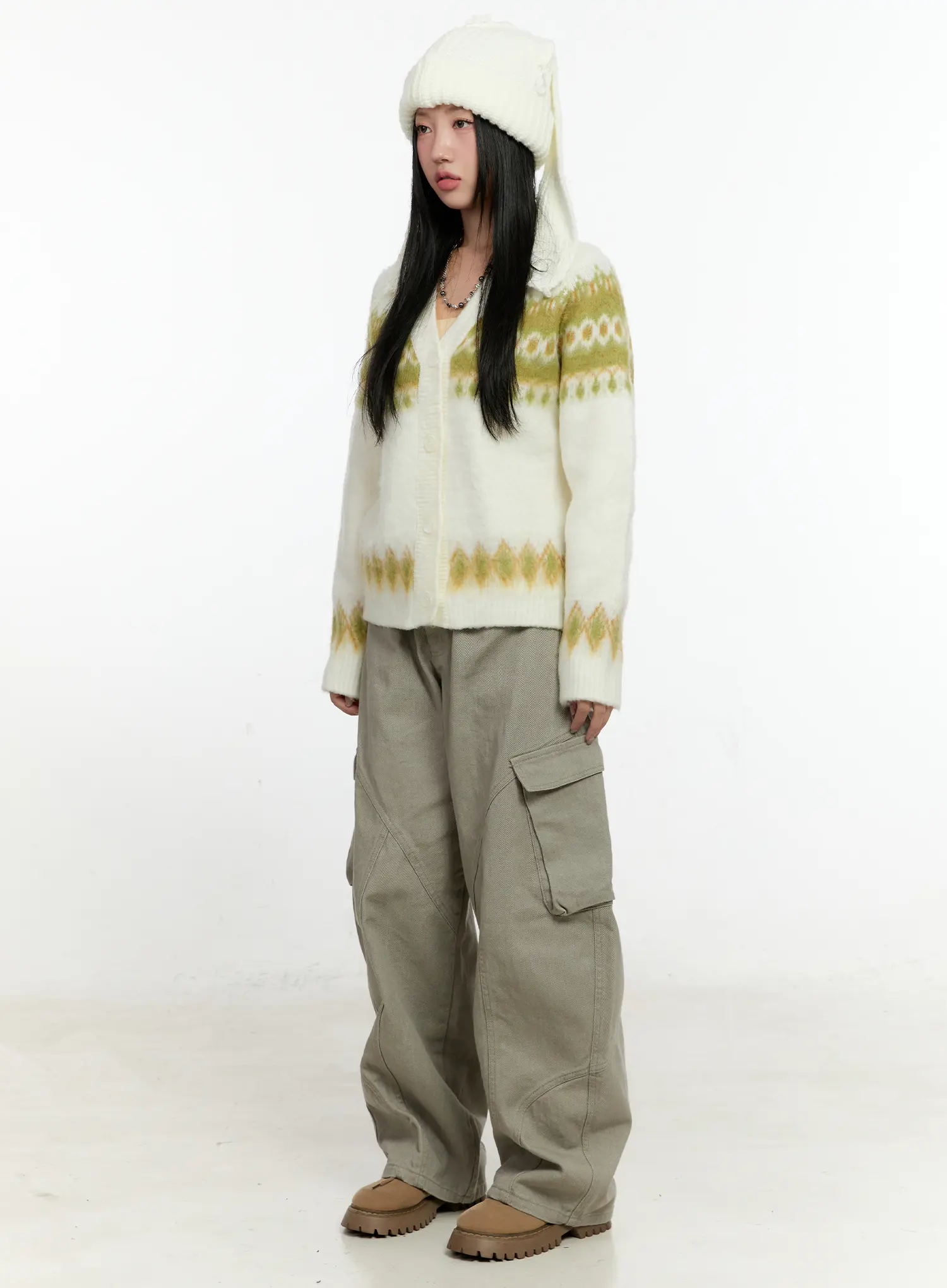 Snowflake Knit Cardigan CN506 - Image 7