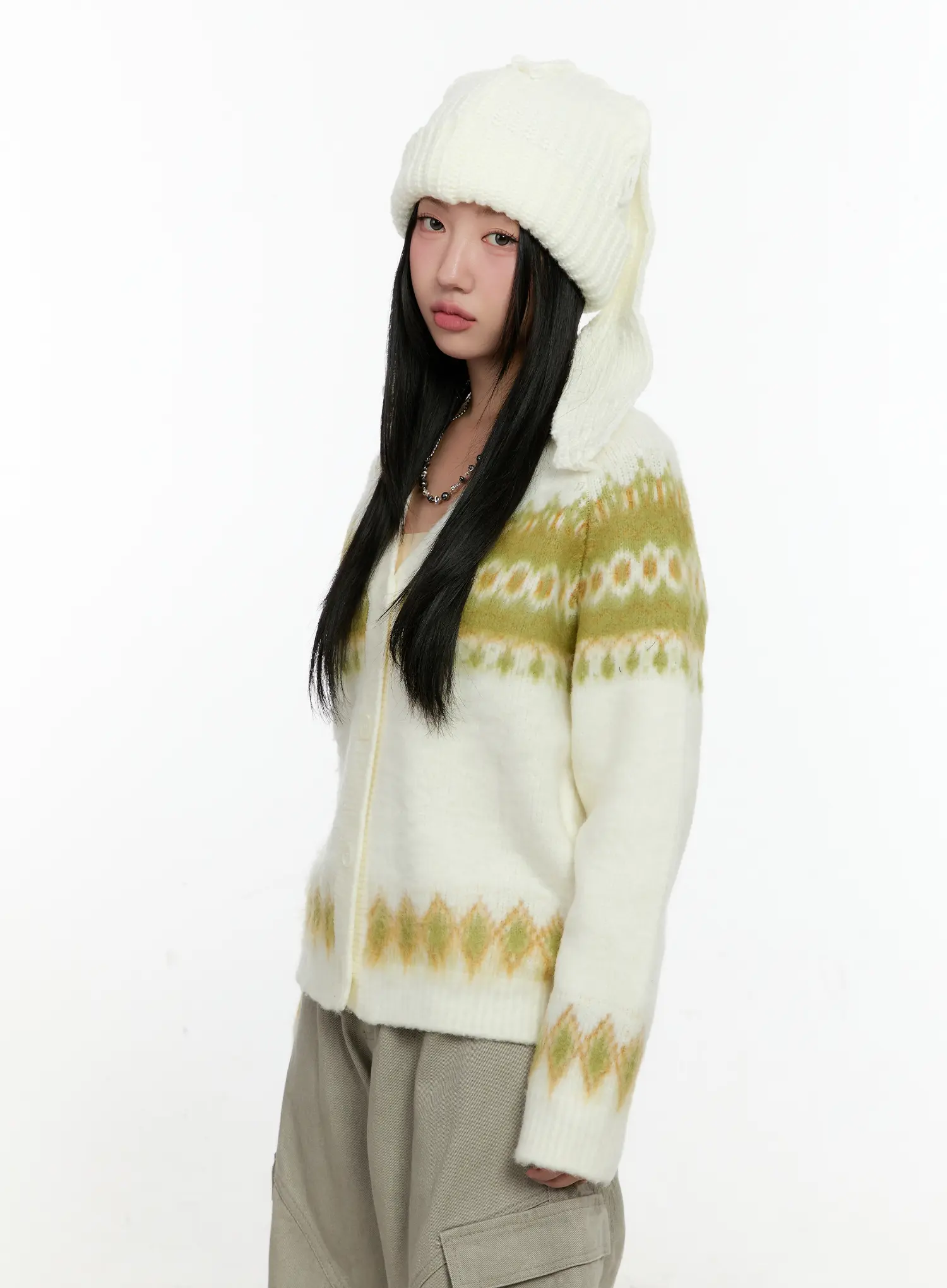 Snowflake Knit Cardigan CN506 - Image 8
