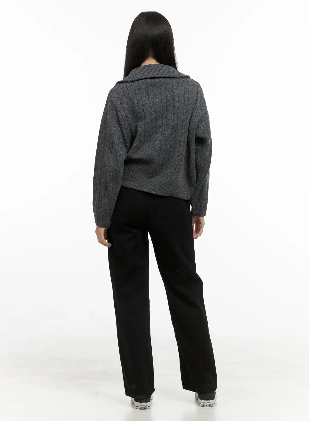 SnugFit Cable Zip-Up Sweater OS411 - Image 3