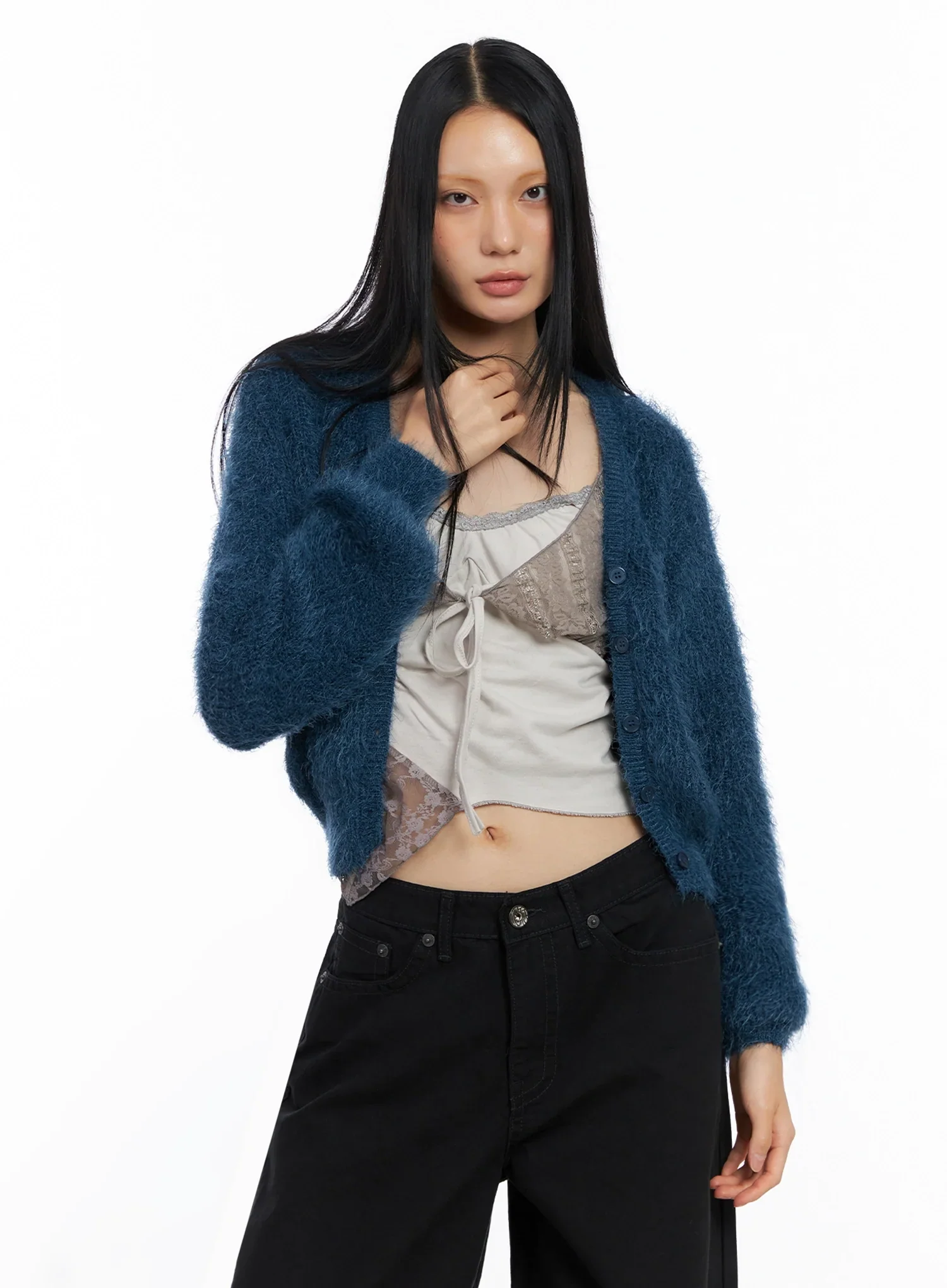 Soft Knit Buttoned Cardigan IO517 - Image 15