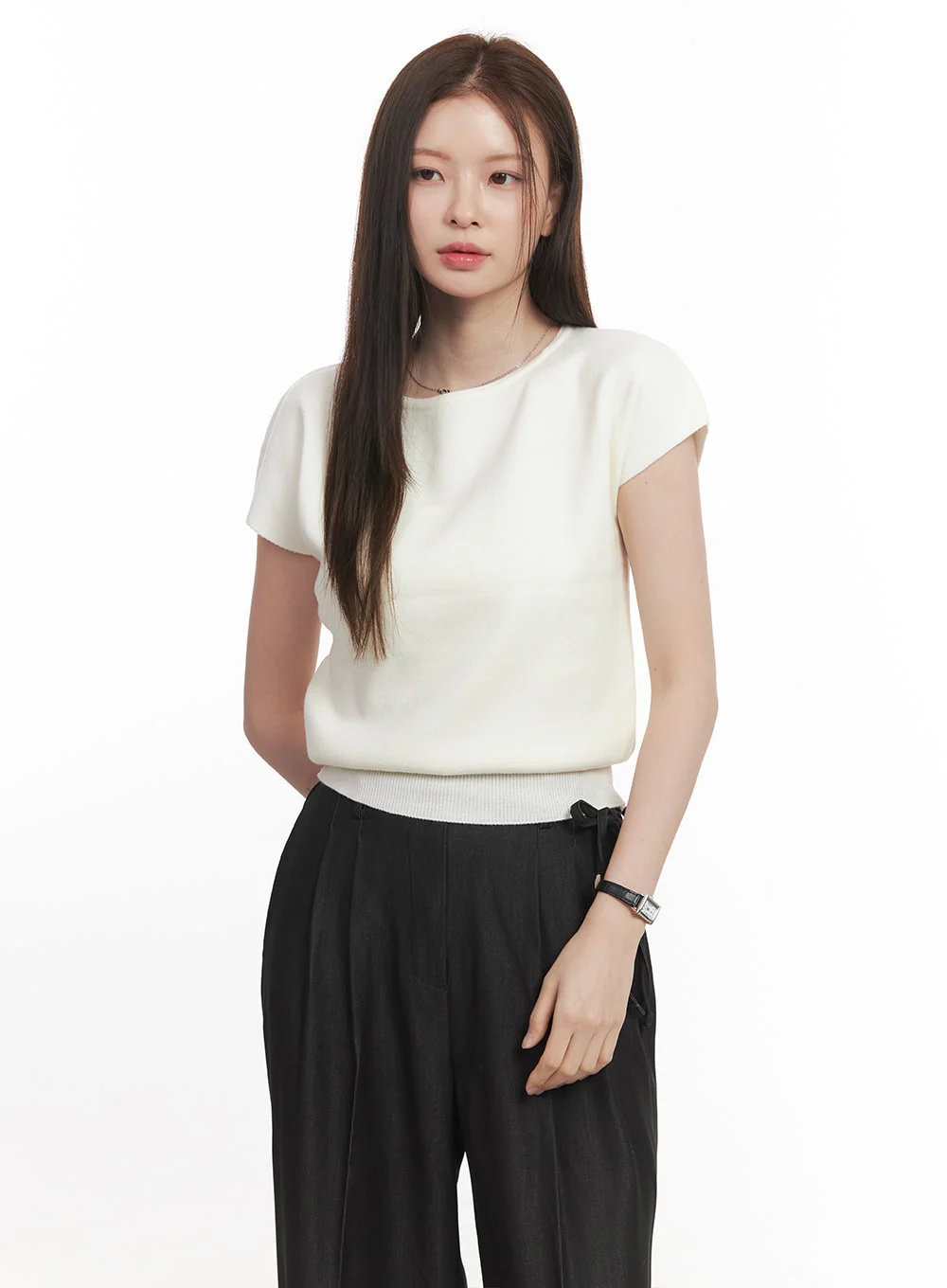Soft-Touch Short Sleeve Sweater CA502 - Image 12