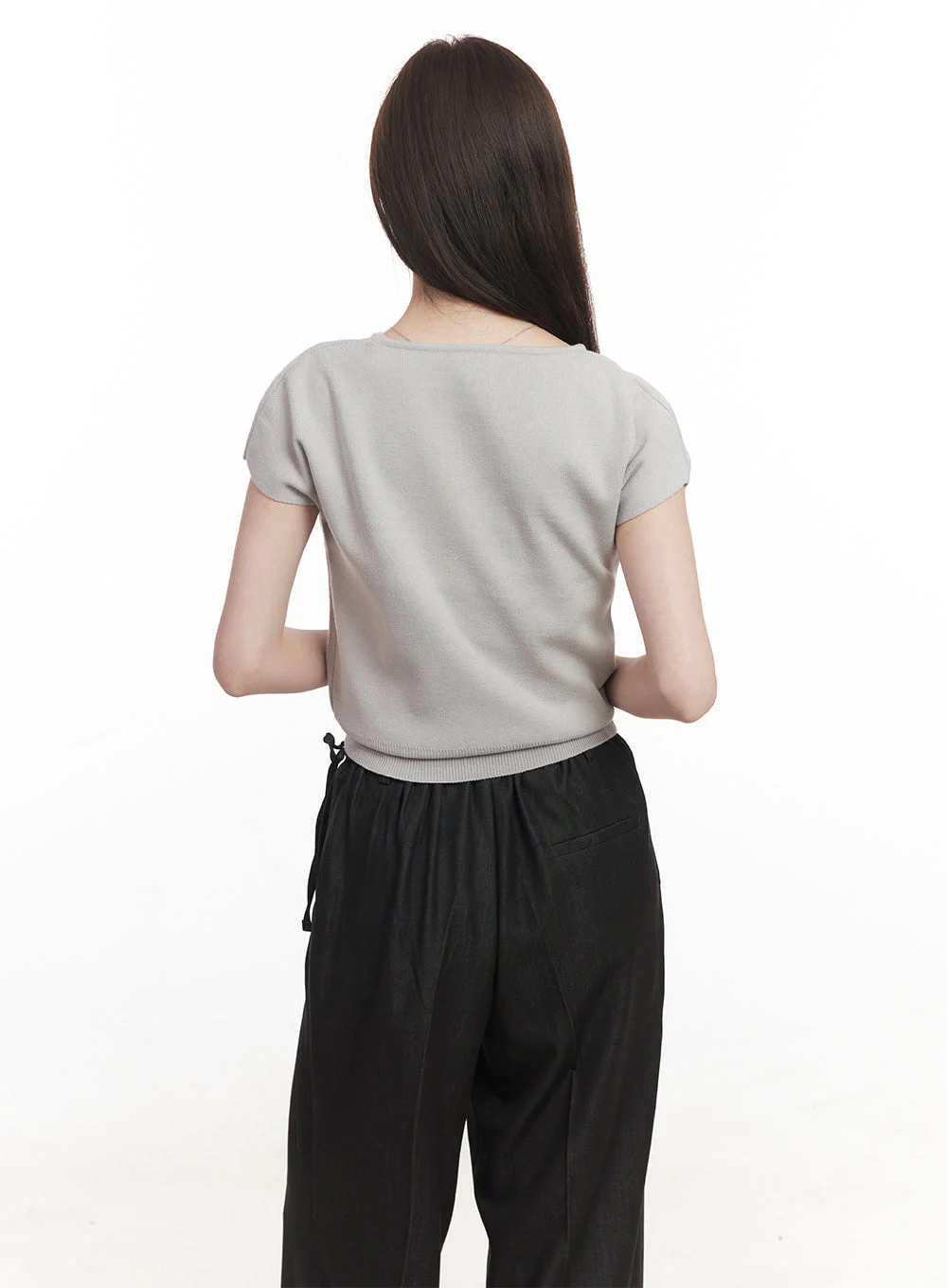 Soft-Touch Short Sleeve Sweater CA502 - Image 7
