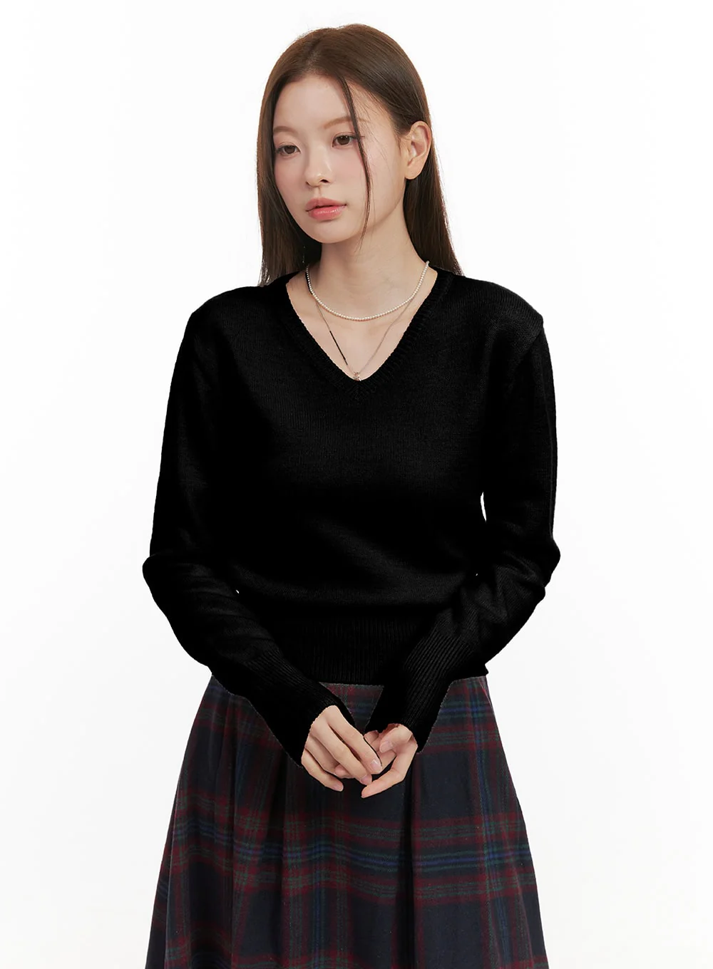 SoftKnit Slim Fit V-Neck Sweater OD418 - Image 10