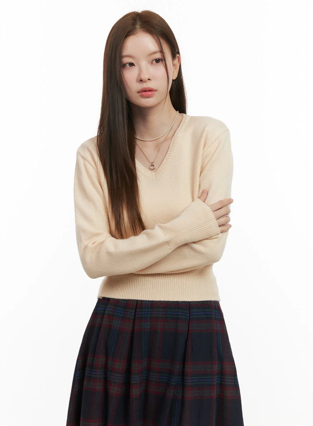 SoftKnit Slim Fit V-Neck Sweater OD418 - Image 11