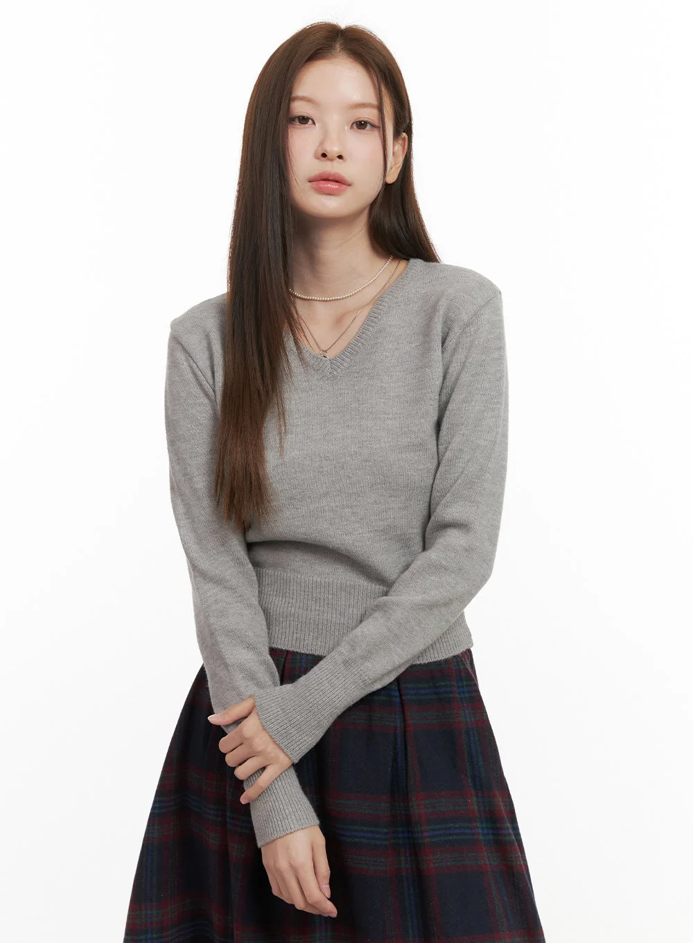SoftKnit Slim Fit V-Neck Sweater OD418 - Image 5