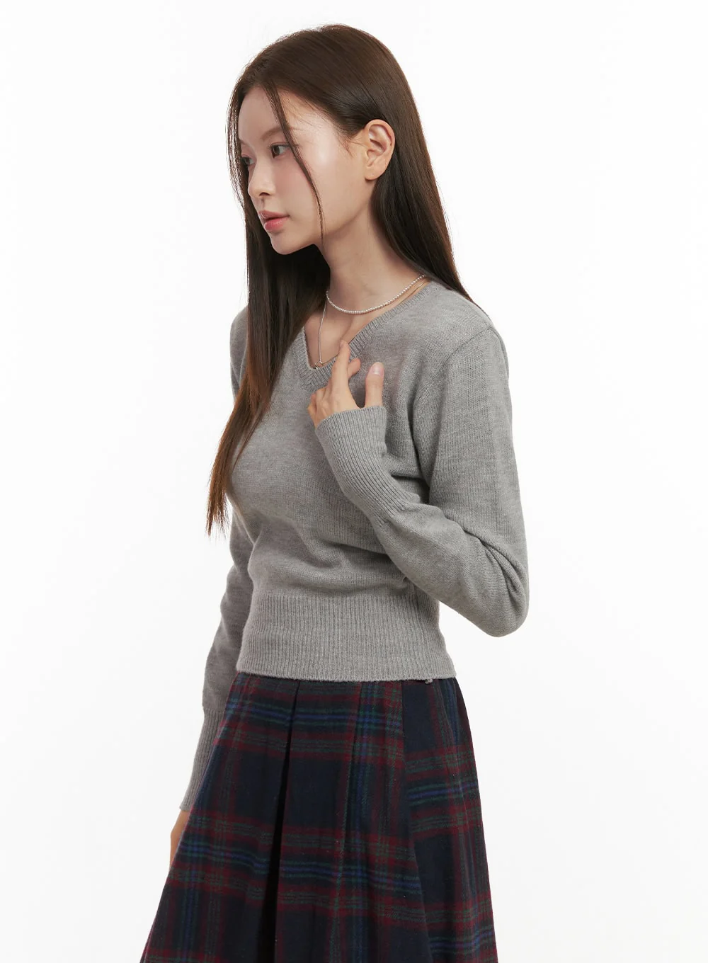 SoftKnit Slim Fit V-Neck Sweater OD418 - Image 6