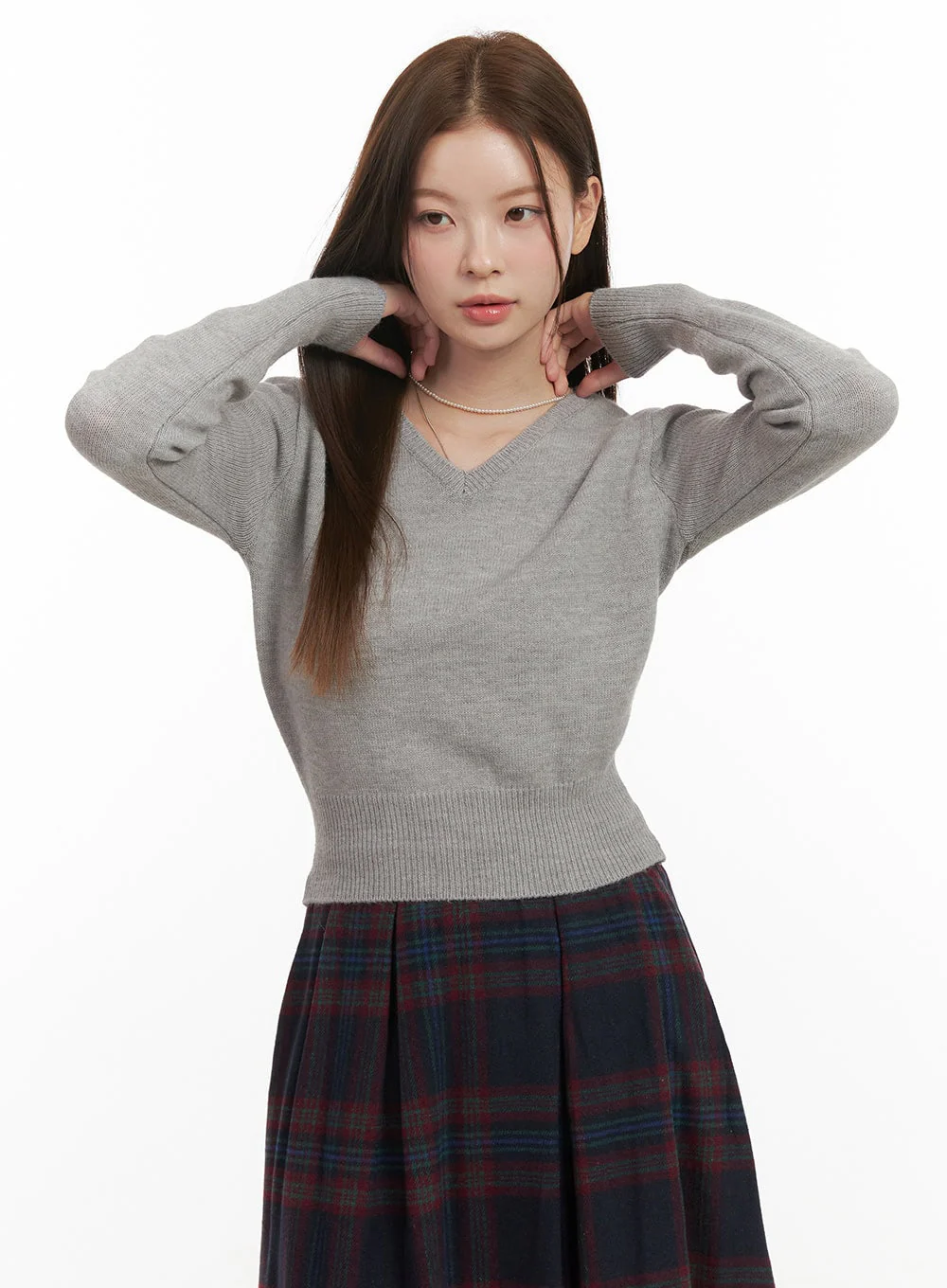 SoftKnit Slim Fit V-Neck Sweater OD418 - Image 8