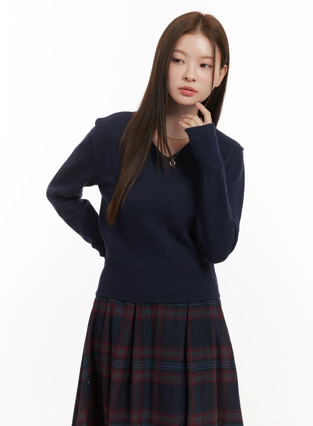 SoftKnit Slim Fit V-Neck Sweater OD418 - Image 9