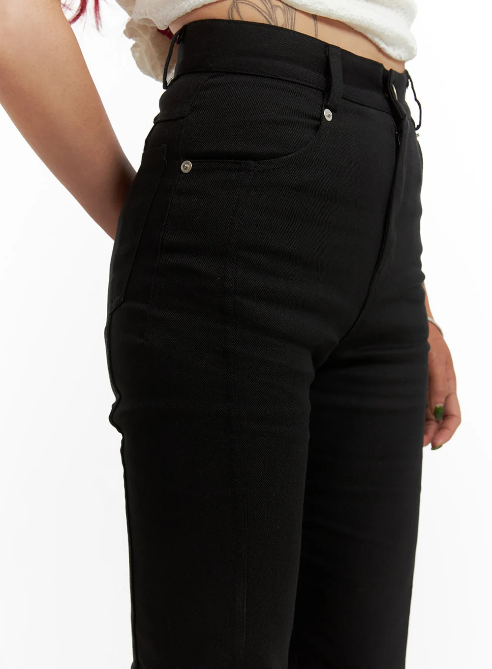 Solid Bootcut Cotton Pants CY430 - Image 3