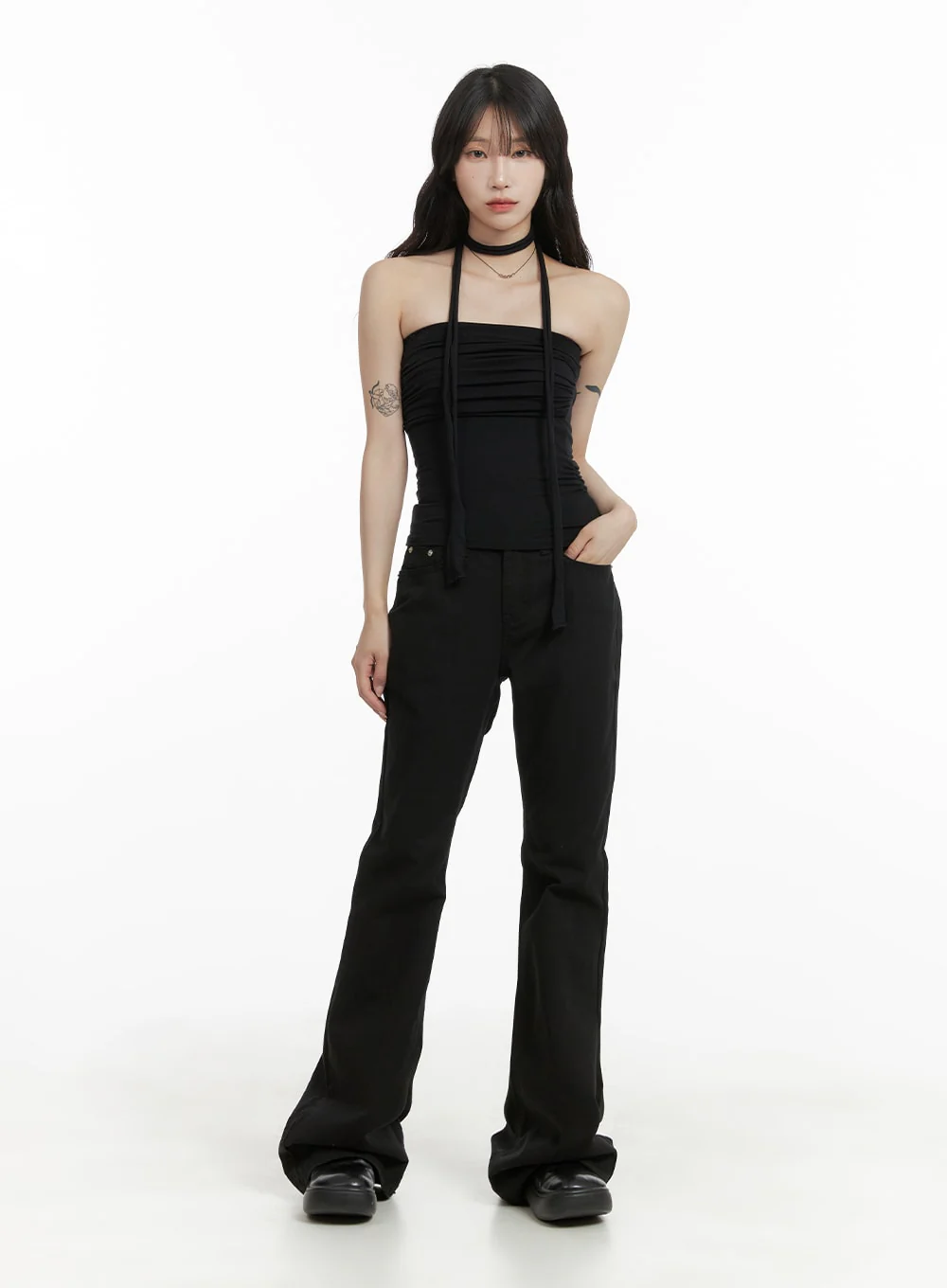 Solid Bootcut Pants CA408 - Image 2