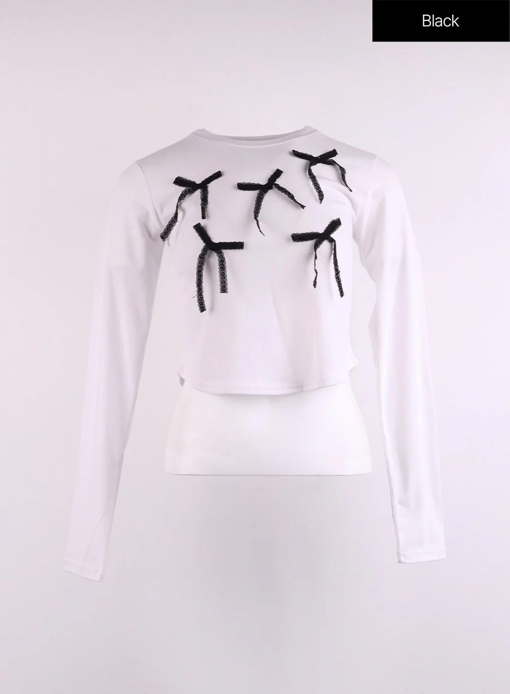 Solid Bowknot Long Sleeve Top CJ425 - Image 10