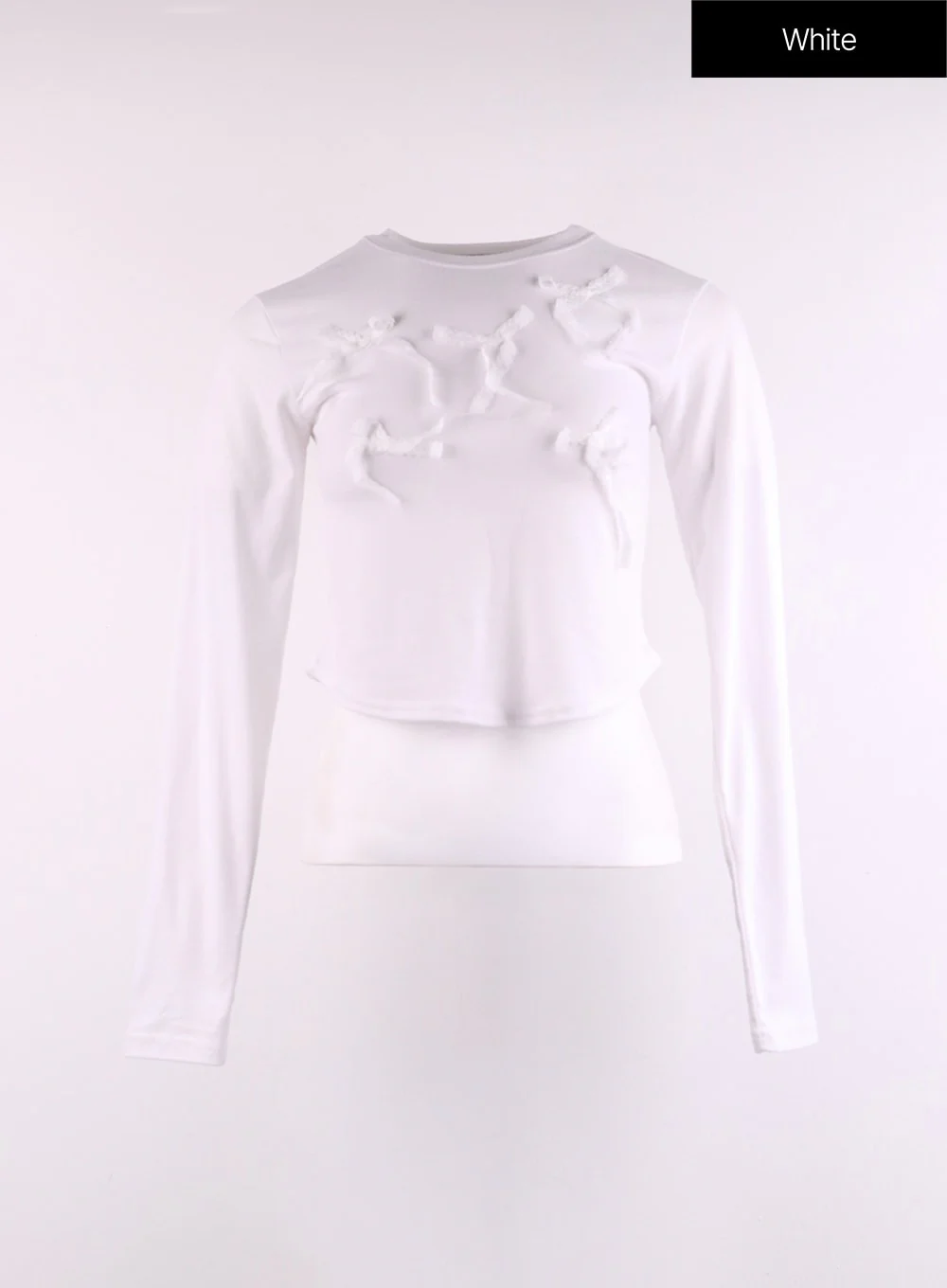 Solid Bowknot Long Sleeve Top CJ425 - Image 8