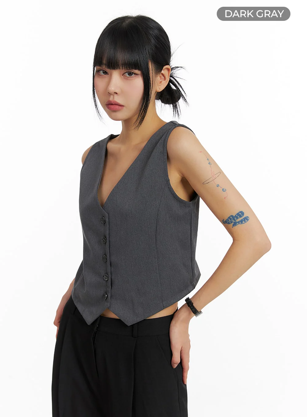 Solid Buttoned Vest IM414 - Image 10