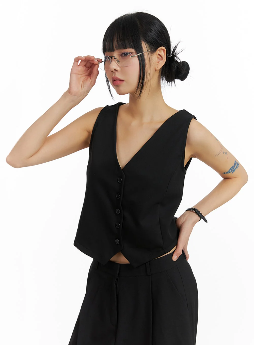 Solid Buttoned Vest IM414 - Image 5