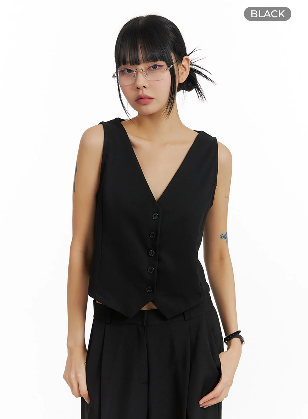 Solid Buttoned Vest IM414 - Image 9