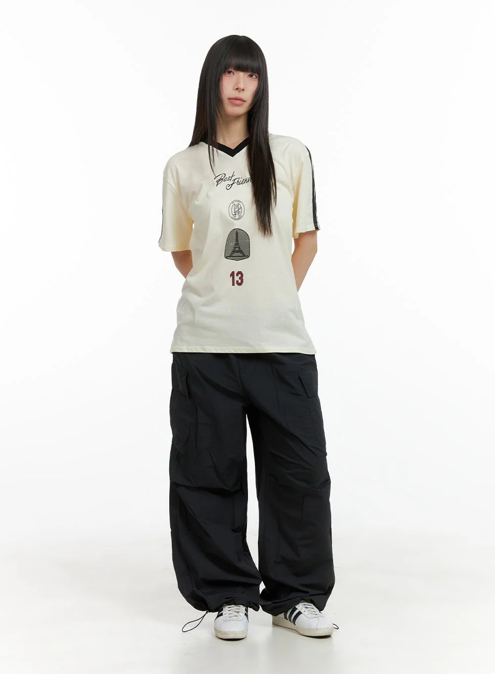 Solid Cargo Chic Nylon Pants CL422 - Image 2