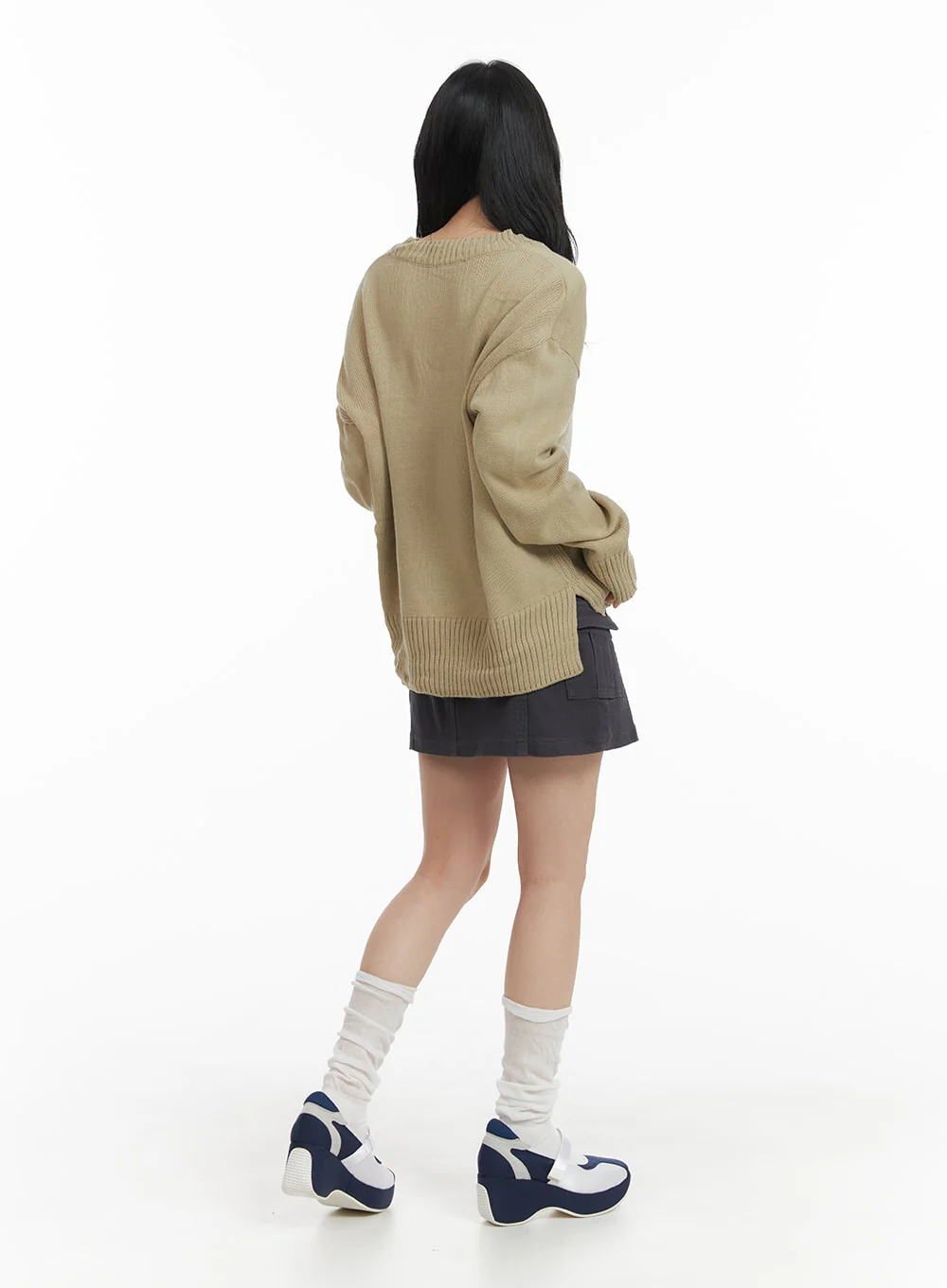 Solid Cargo Mini Skirt OM408 - Image 6