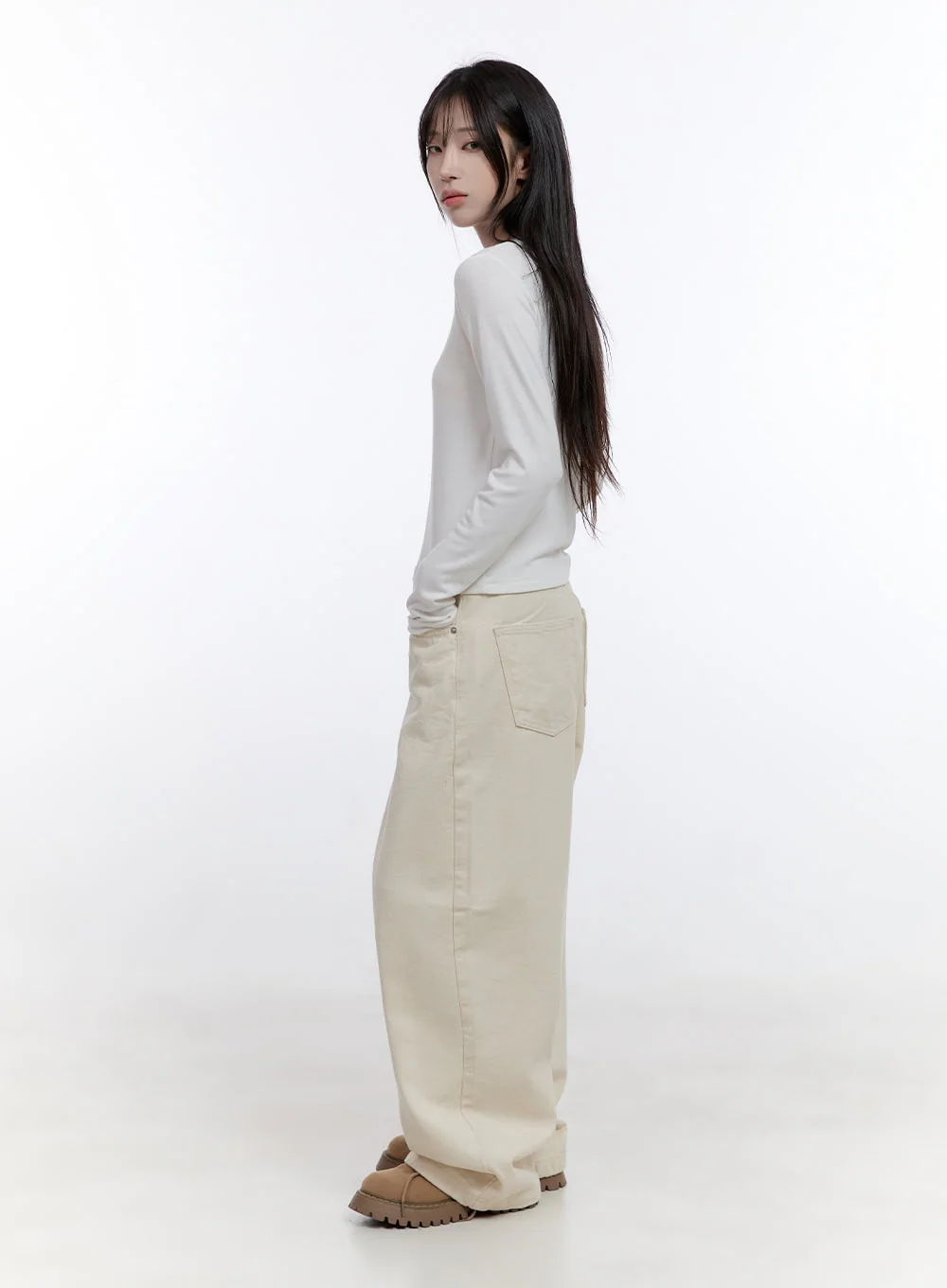Solid Comfort Wide-Leg Trousers CO418 - Image 3
