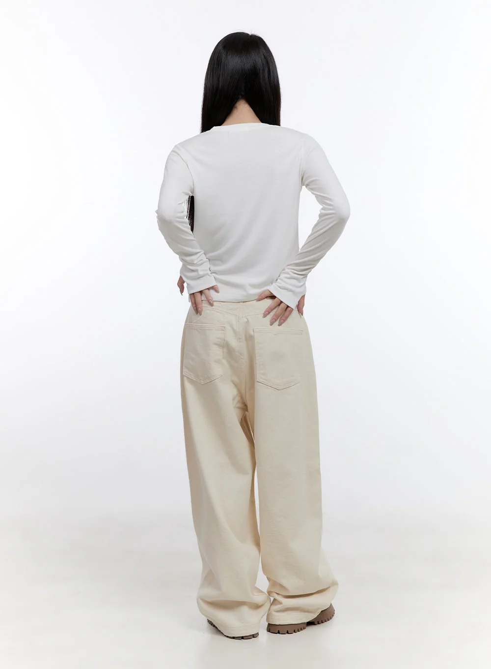Solid Comfort Wide-Leg Trousers CO418 - Image 4