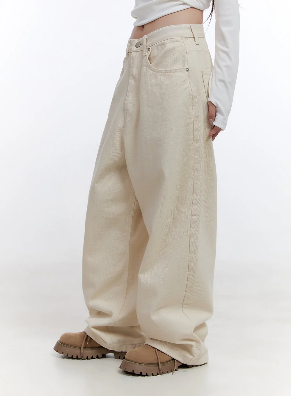 Solid Comfort Wide-Leg Trousers CO418 - Image 7
