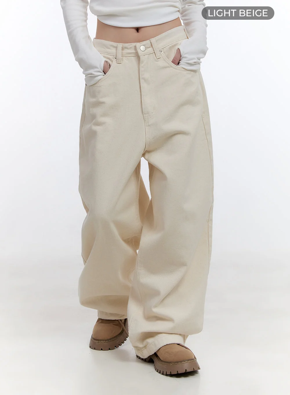 Solid Comfort Wide-Leg Trousers CO418 - Image 9