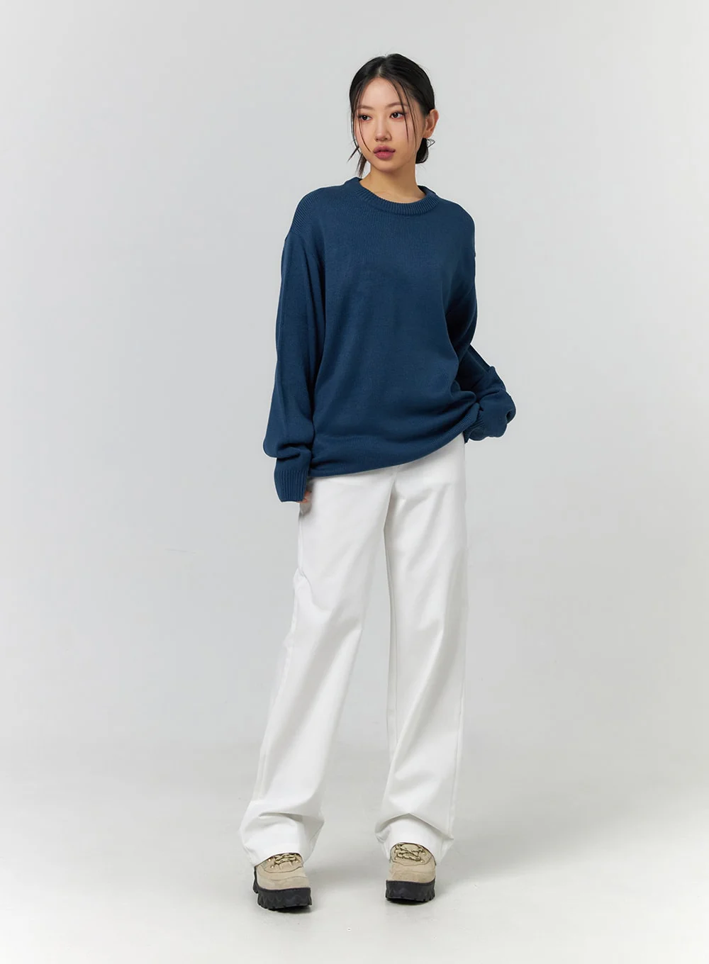 Solid Cotton Straight Pants CF401 - Image 3