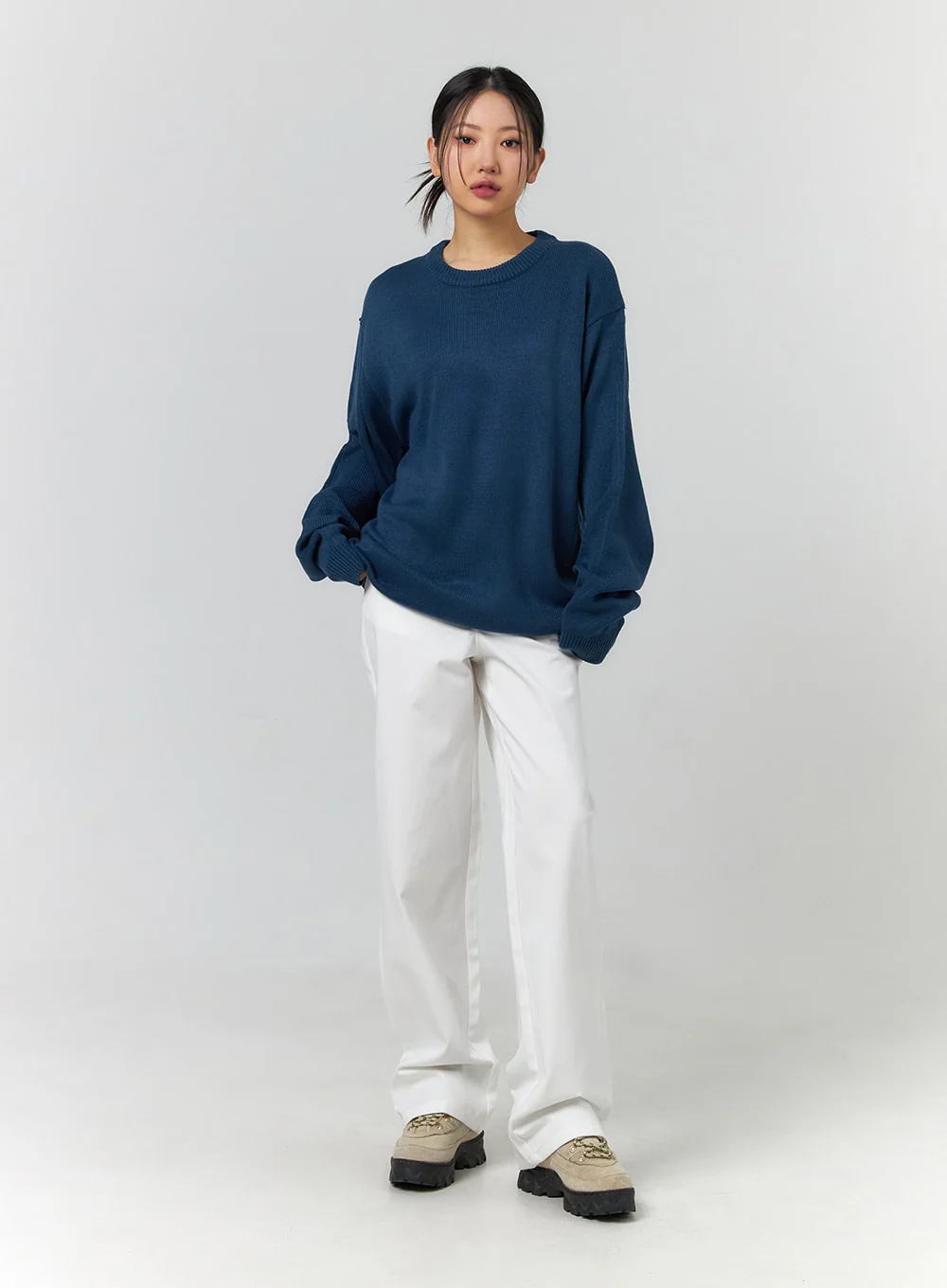 Solid Cotton Straight Pants CF401 - Image 5