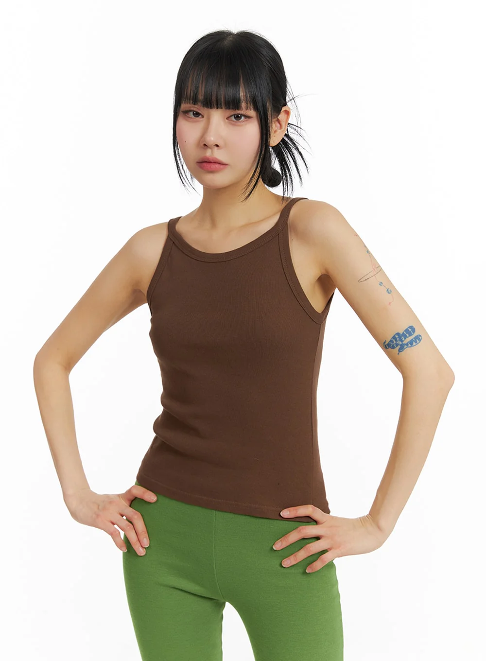 Solid Cotton Tank Top IM414 - Image 2