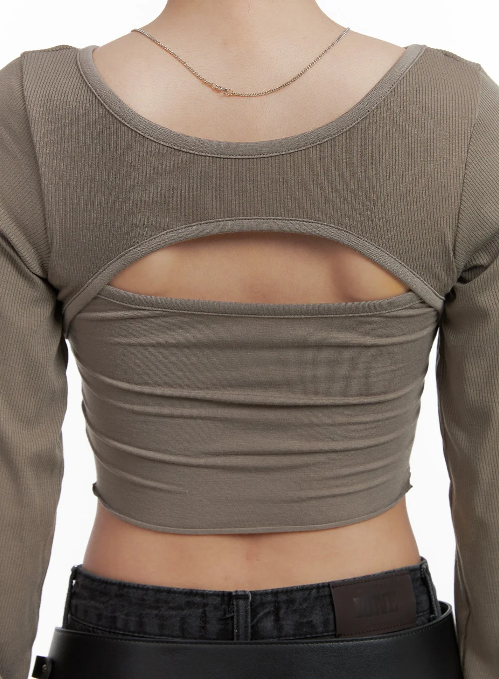 Solid Cut Out Crop Top CA416 - Image 6