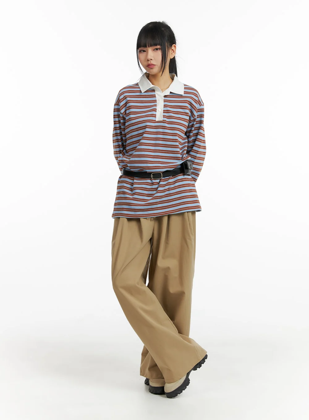 Solid Elastic Waist Trousers CM406 - Image 2