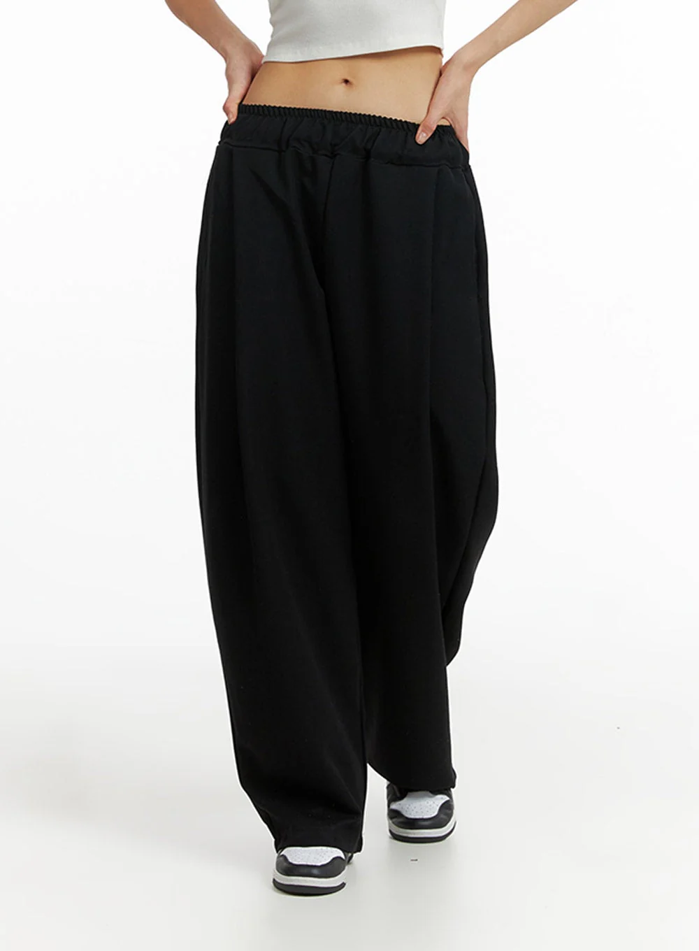 Solid Elastic Waist Trousers IF402 - Image 2