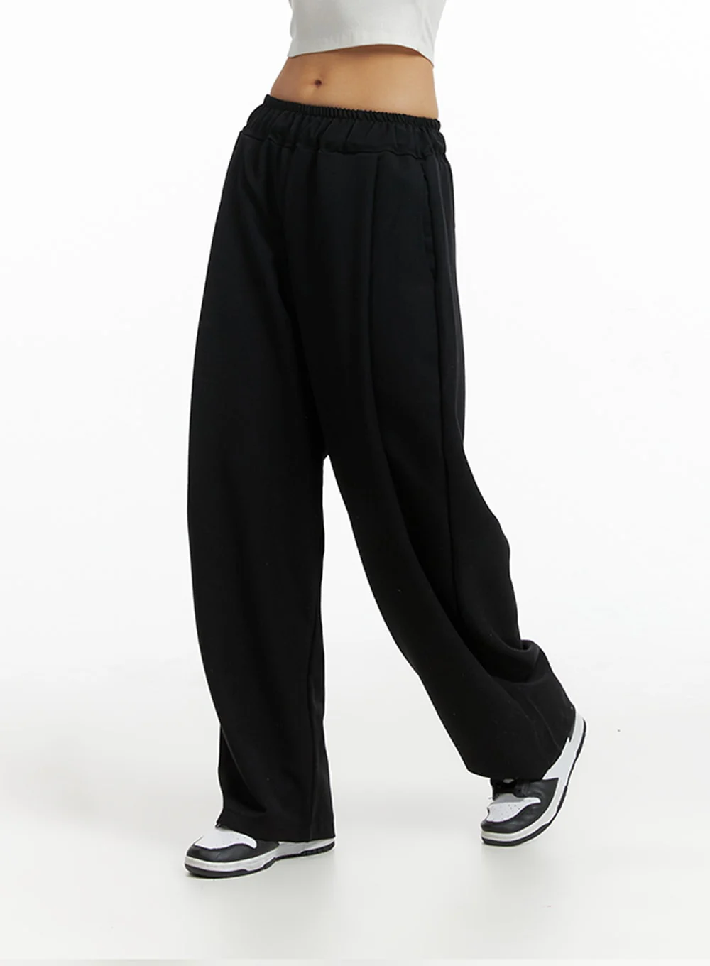 Solid Elastic Waist Trousers IF402 - Image 4