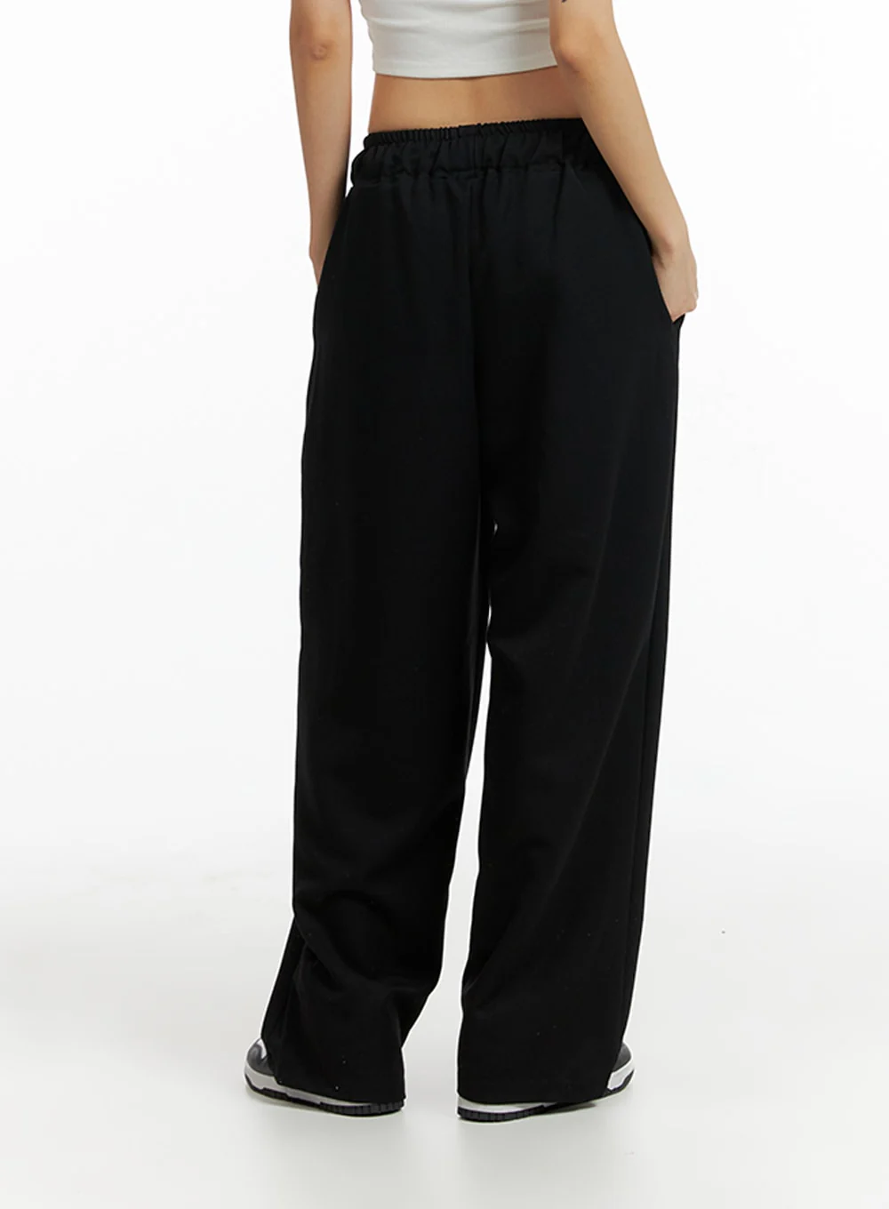 Solid Elastic Waist Trousers IF402 - Image 5