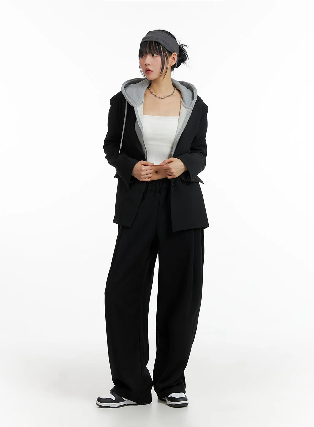 Solid Elastic Waist Trousers IF402 - Image 6