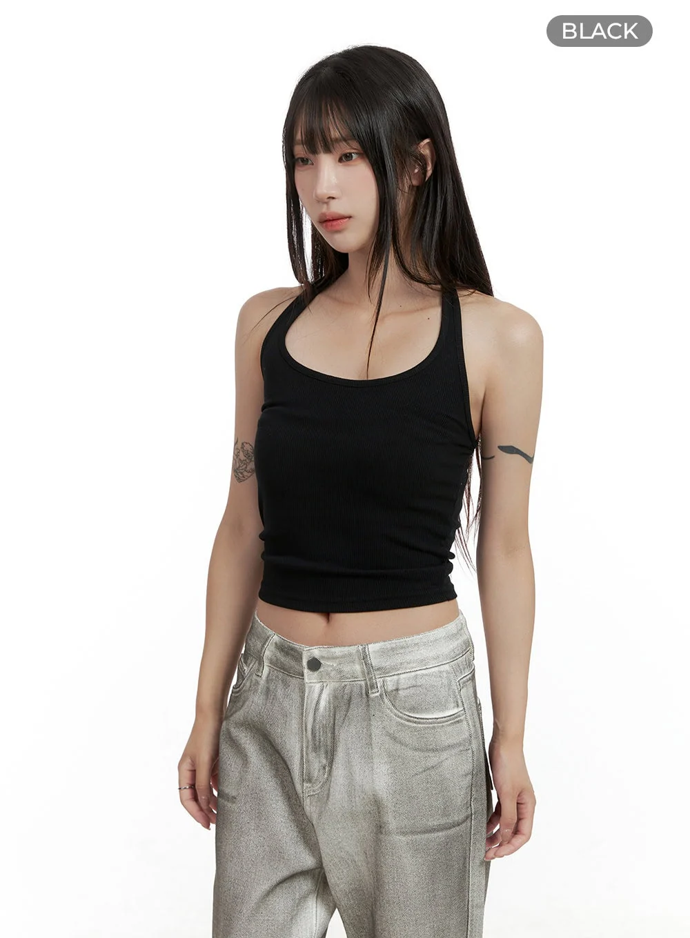 Solid Halter Neck Crop Top CL424 - Image 7
